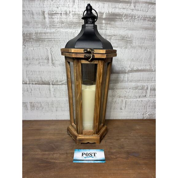 Wooden Lantern Candle Holder - Picture 1 of 5